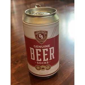 Craft Beer Can Socks Gray with Beer Glass - size US 8-12. 1 Pair